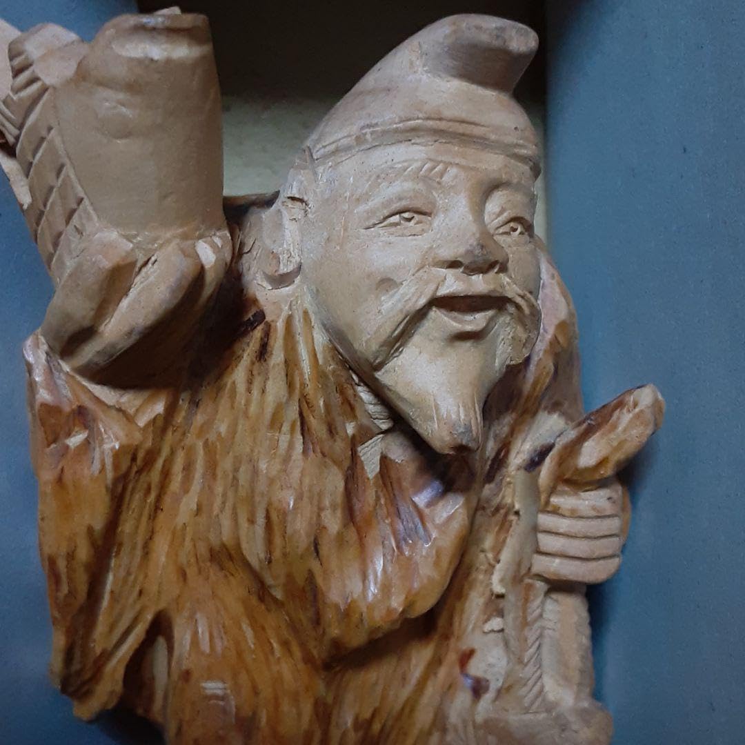 Amazon｜七福神7体セット 一刀彫 木彫り サイズ高さ約11cm幅約6cm