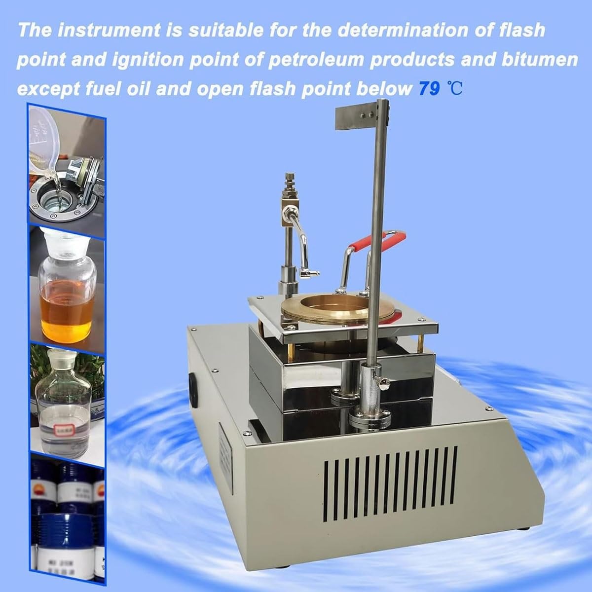 Digital Open Cup Flash Point Tester,Automatic Petroleum Asphalt Ignition Point Testing Instrument with Temp Adjustable,Stainless Steel Flash Point Testing Machine,for Petroleum