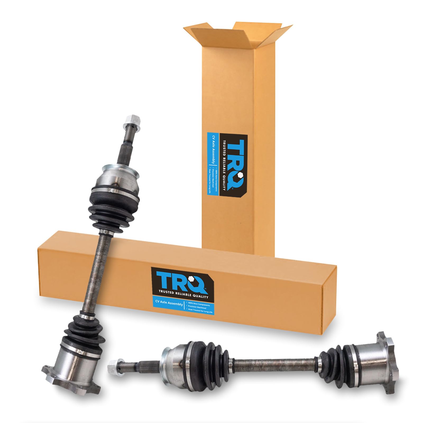 TRQ New Complete Front CV Axle Shaft Assembly Left & Right 2 Piece Pair Set for 2004-2015 Nissan Titan / 2004-2015 Armada / 2004-2010 Infiniti QX56