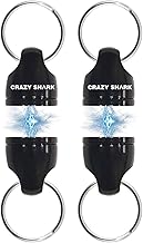 CRAZY SHARK Magnetic Keychain Quick Release Connector Keyring- 2PCS Quick Secure Key Attachment to Bag, Purse & Belt - Easy Access to Keys - Birthday Christmas Thanksgiving Day Gift