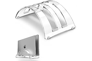 Acrylic Vertical Laptop Stand 2 Slot: Upright Laptop Holder for Desks