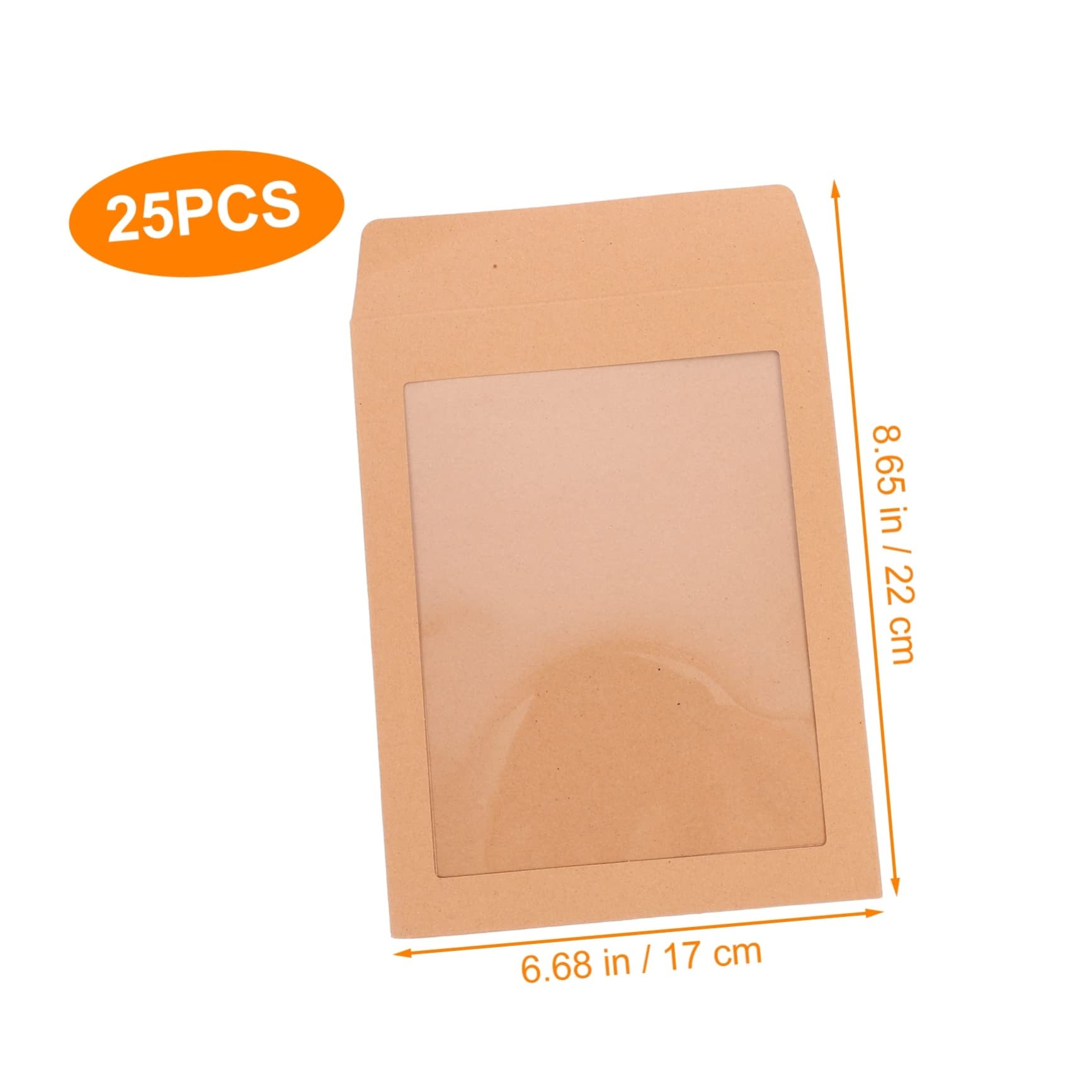 Sobres de Papel Kraft 25 Piezas, Pvc y Color Caqui