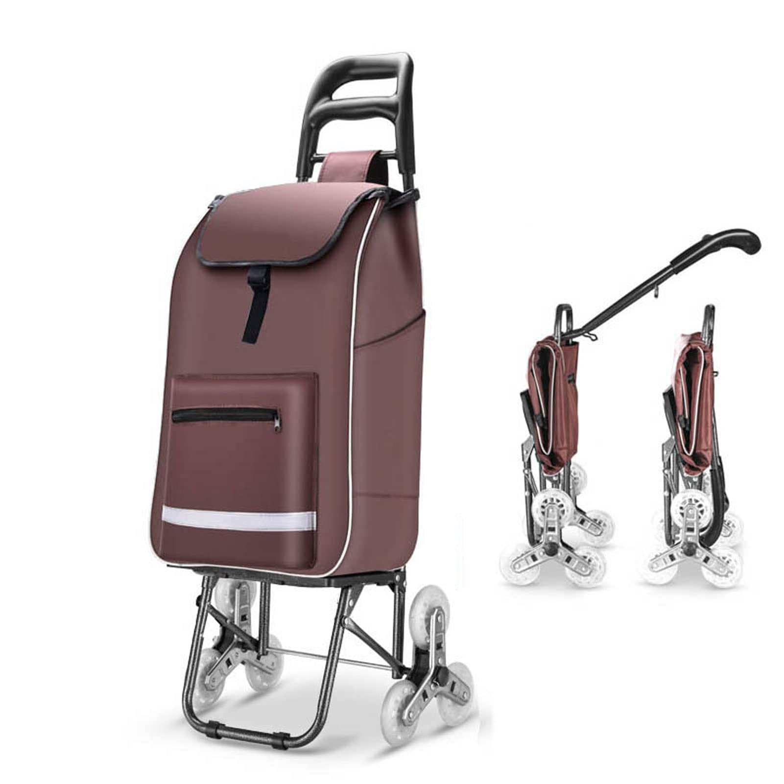 Carrello per la spesa per salire le scale, resistente, impermeabile, con striscia di sicurezza riflettente, portatile, durevole, ideale per shopping e commissioni