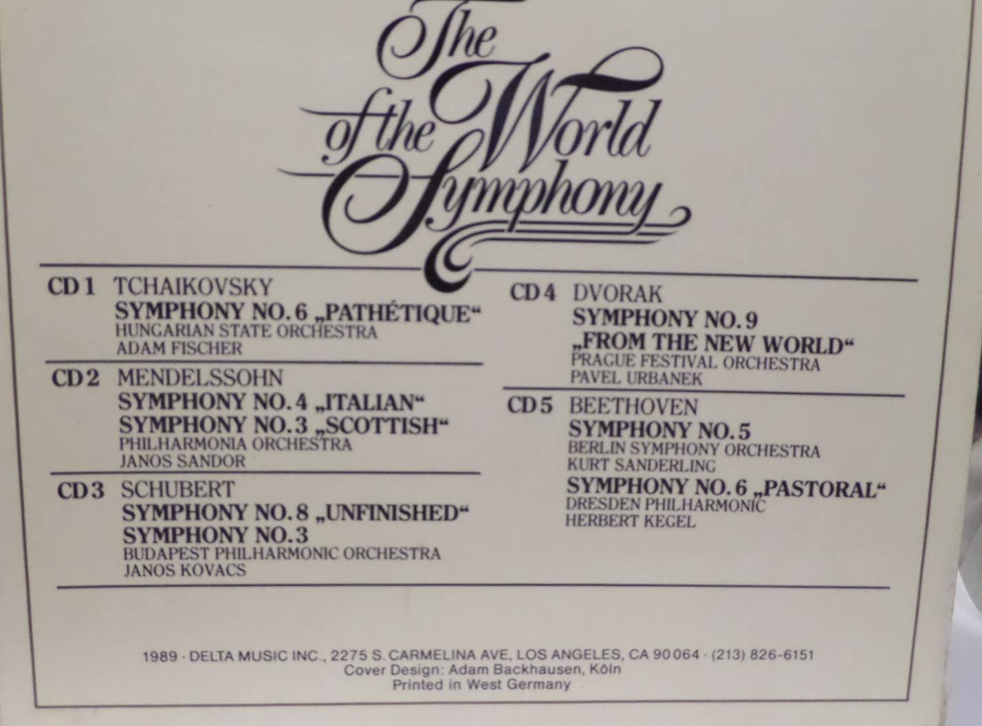 World of Symphony 5: Symphonies 5 & 6 [Audio CD] Beethoven; Kegel; Sanderling and Berlin Sym Orch