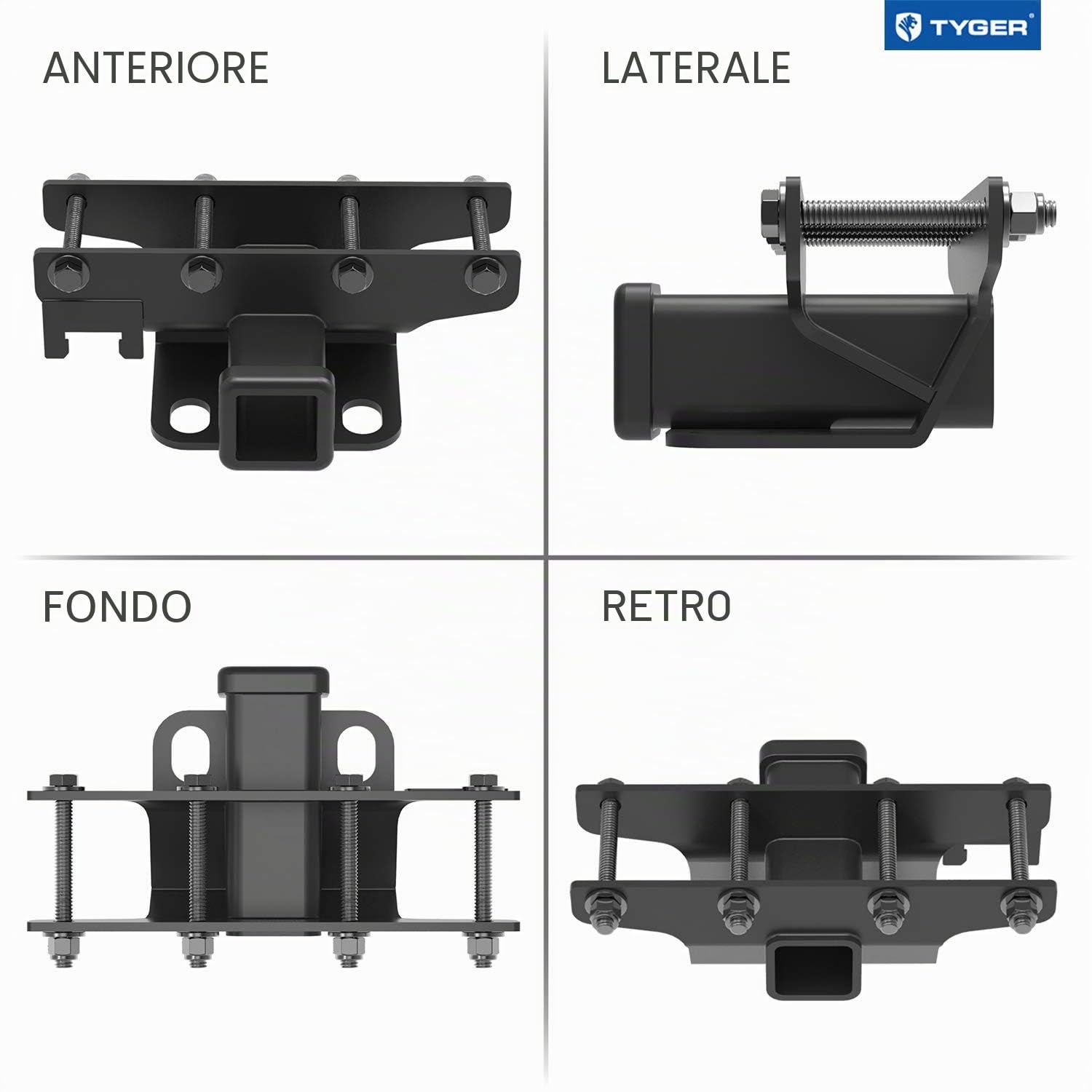 TYGER Traino Combo: 2 "Ricevitore Hitch & Cablaggio & Copertura del gancio di traino Adatto 2007-2018 Wrangler JK 2Dr & 4Dr (esclusi modelli JL 2018)