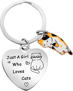 Funny Cat Keyring Gifts Animal Lover Gift Just A Girl Who Loves Cats Cat Lover Gift for Women Girls Who Loves Cats Keyring Funny Keyring Gifts for Cat Lovers