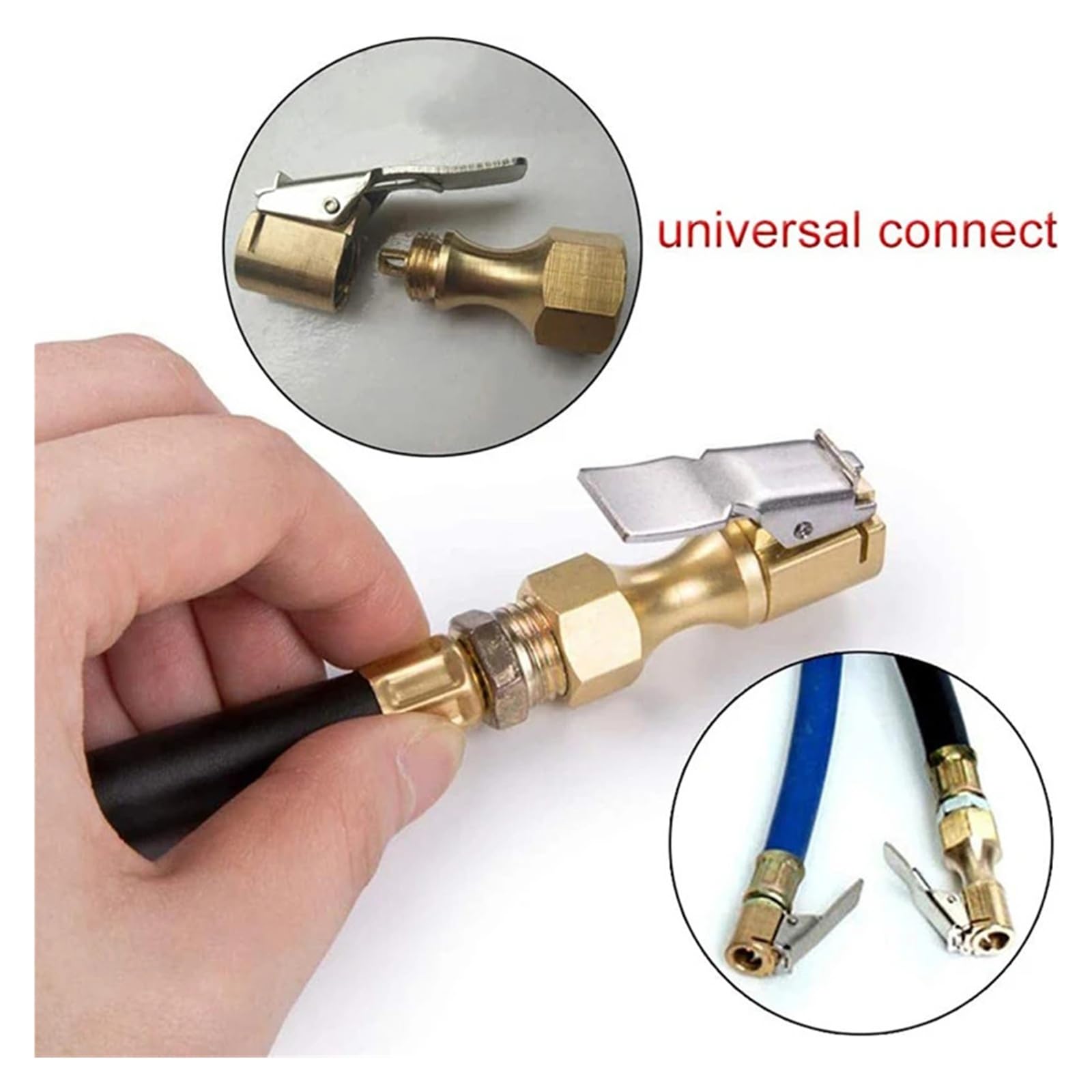 Connettore valvola mandrino aria gonfiatore pneumatici, adattatore in ottone da 8 mm per ruota, compatibile con pneumatici gonfiabili, durevole e facile da usare, ideale per applicazioni domestiche e