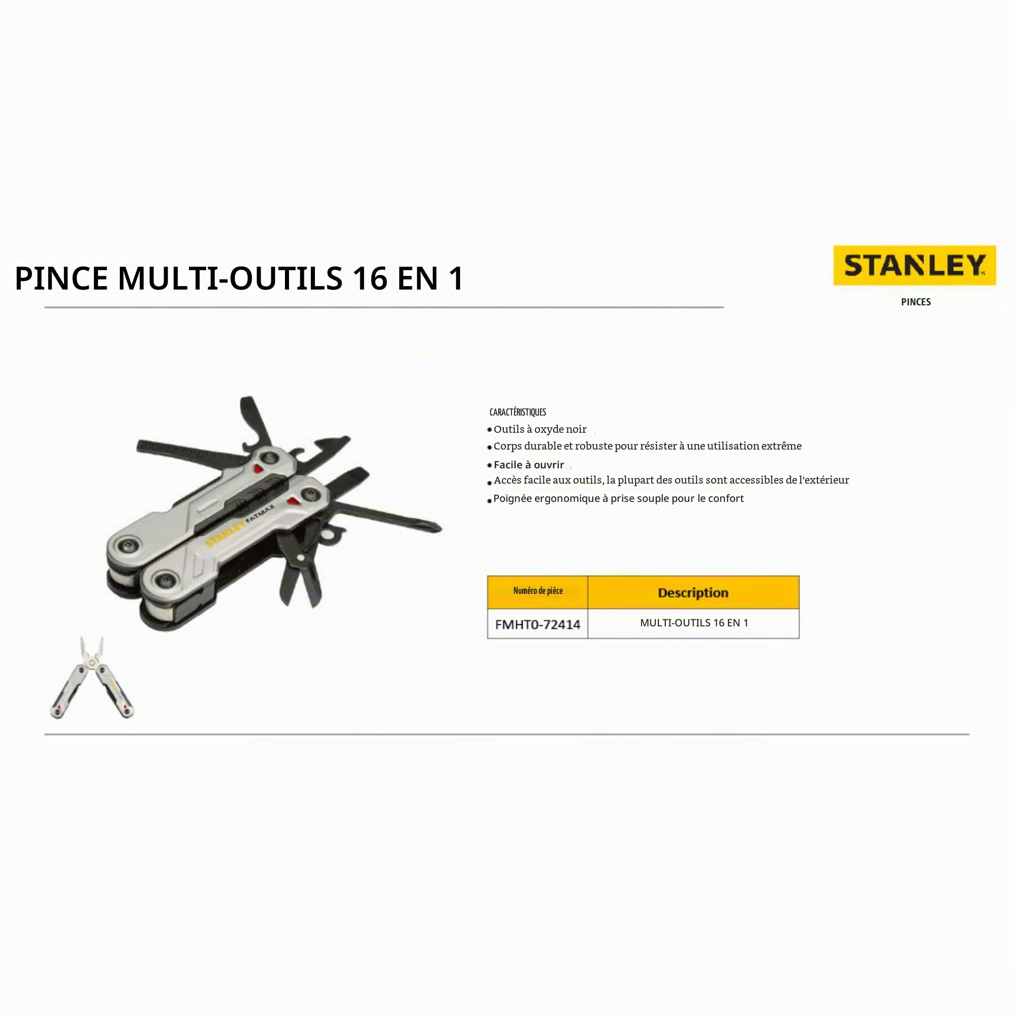 STANLEY - Outils Multifonctions 16 en 1 FATMAX - Multi couleur - Taille Unique - STA072414