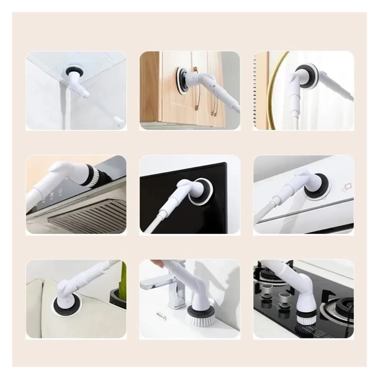 2000 MA 6-in-1 Electric Cleaning Brush Cordless Electric Compatible With Rotary Cleaning Brush Shower Cleaning Brush Kitchen Bathroom