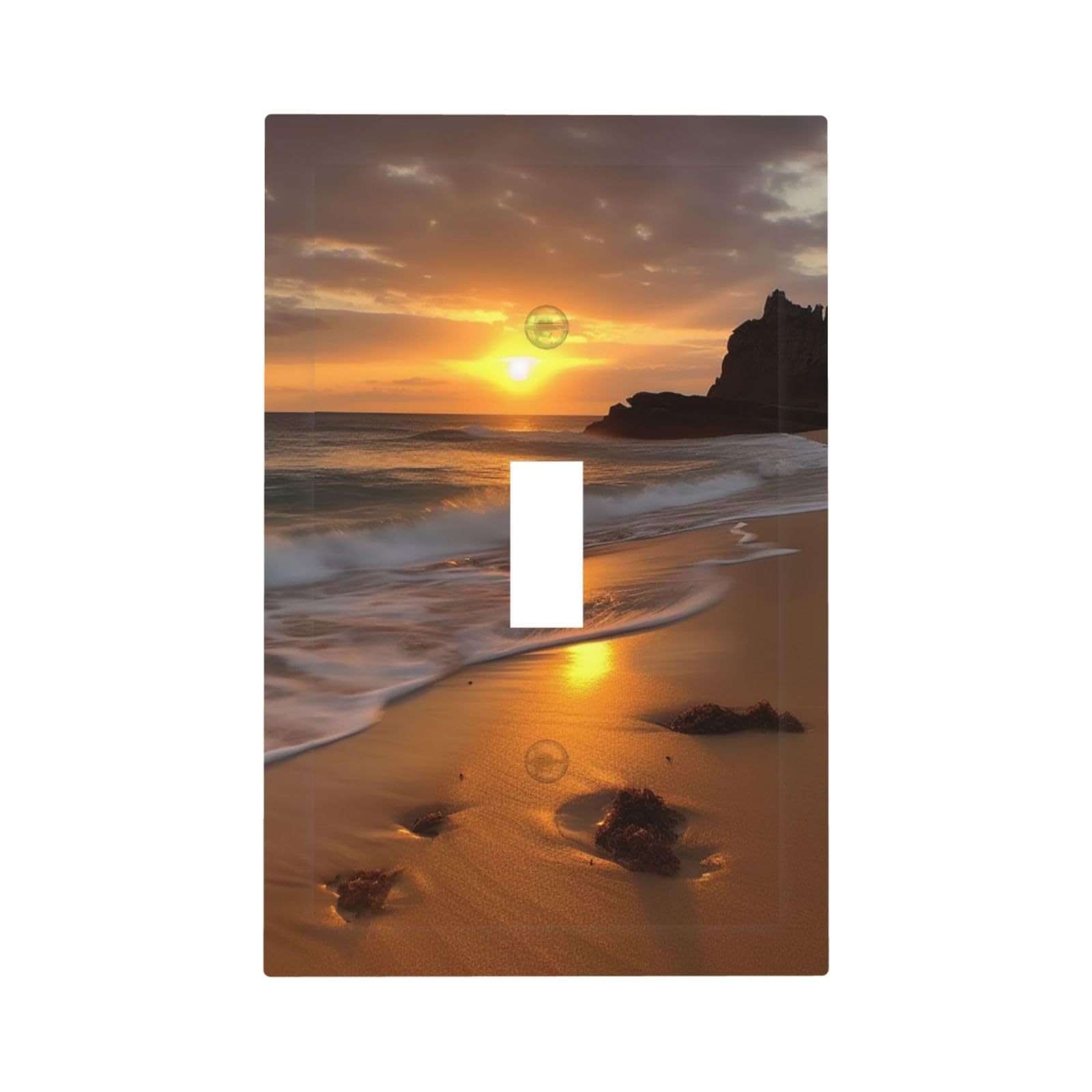 1-Gang Decorator Wall Plate Sunrise beach Light Switch Cover Single Gang Receptacle Outlet Wall Plate Mid Size 5" x 3" Wallplate Unbreakable Polycarbonate Outlet Faceplates Covers