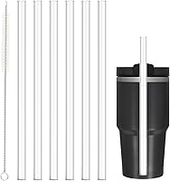 Vista 8 de Popote de repuesto para vaso Stanley Cup de 40 onzas y 30 onzas, paquete de 10 popotes de plástico reutilizables de 12.13 pulgadas de largo