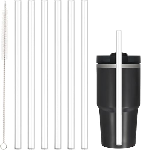 Miniatura 9 de Popote de repuesto para vaso Stanley Cup de 40 onzas y 30 onzas, paquete de 10 popotes de plástico reutilizables de 12.13 pulgadas de largo