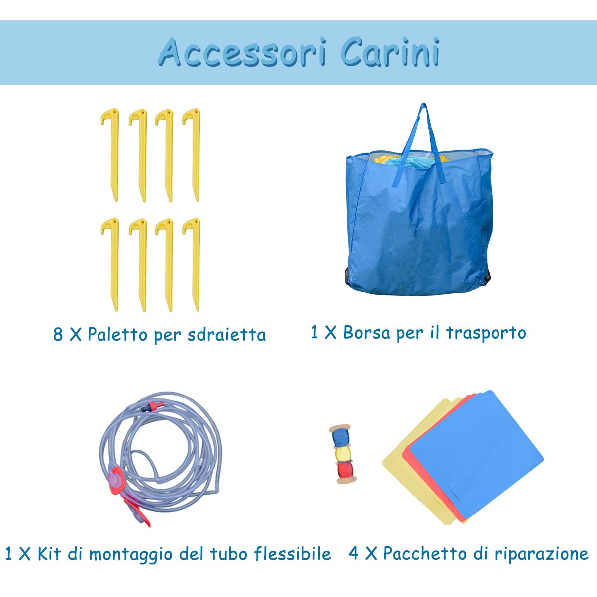 COSTWAY Castello Gonfiabile per Bambini, Parco Acquatico Gonfiabile con 2 Scivoli, Piscina, Parete di Arrampicata, Cannone, Borsa di Trasporto e Kit di Riparazione, 452x365x233 cm (Con Soffiatore)