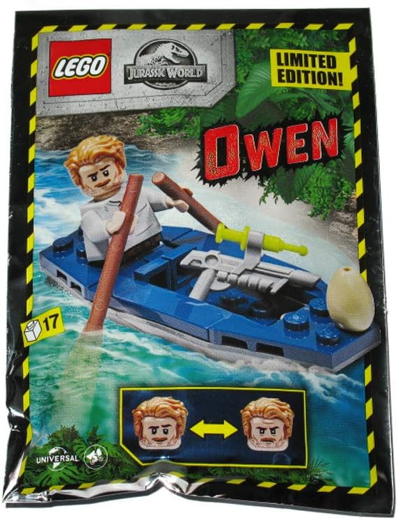 LEGO - Jurassic World - Edición limitada - Owen with Kayak - Foil Pack