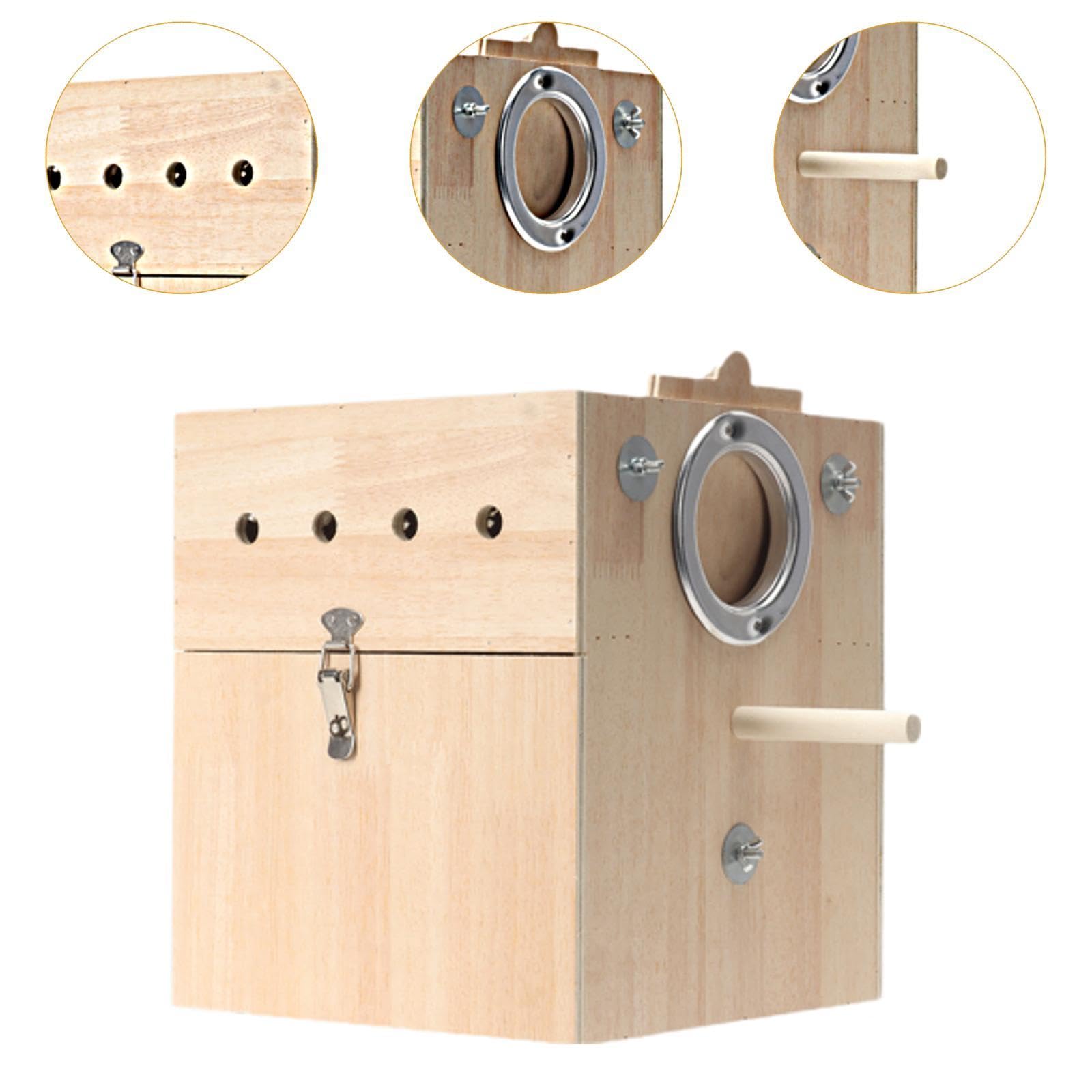 Vogelzuchtkäfig für Papageien, Nistkasten für Finken, Holzhaus für Sittiche, Hängen Gelassen