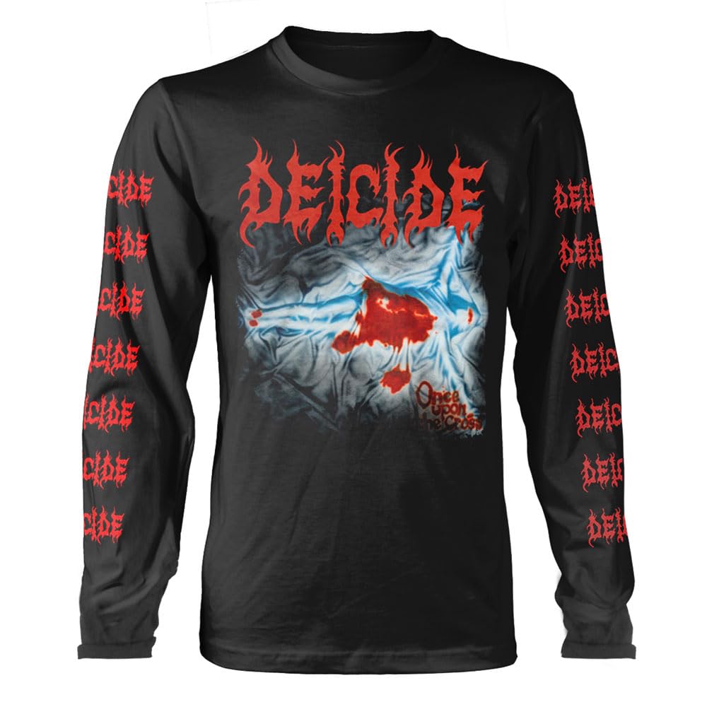 DEICIDE ONCE UPON THE CROSS (BLACK) Long Sleeve Shirt Large BLACK