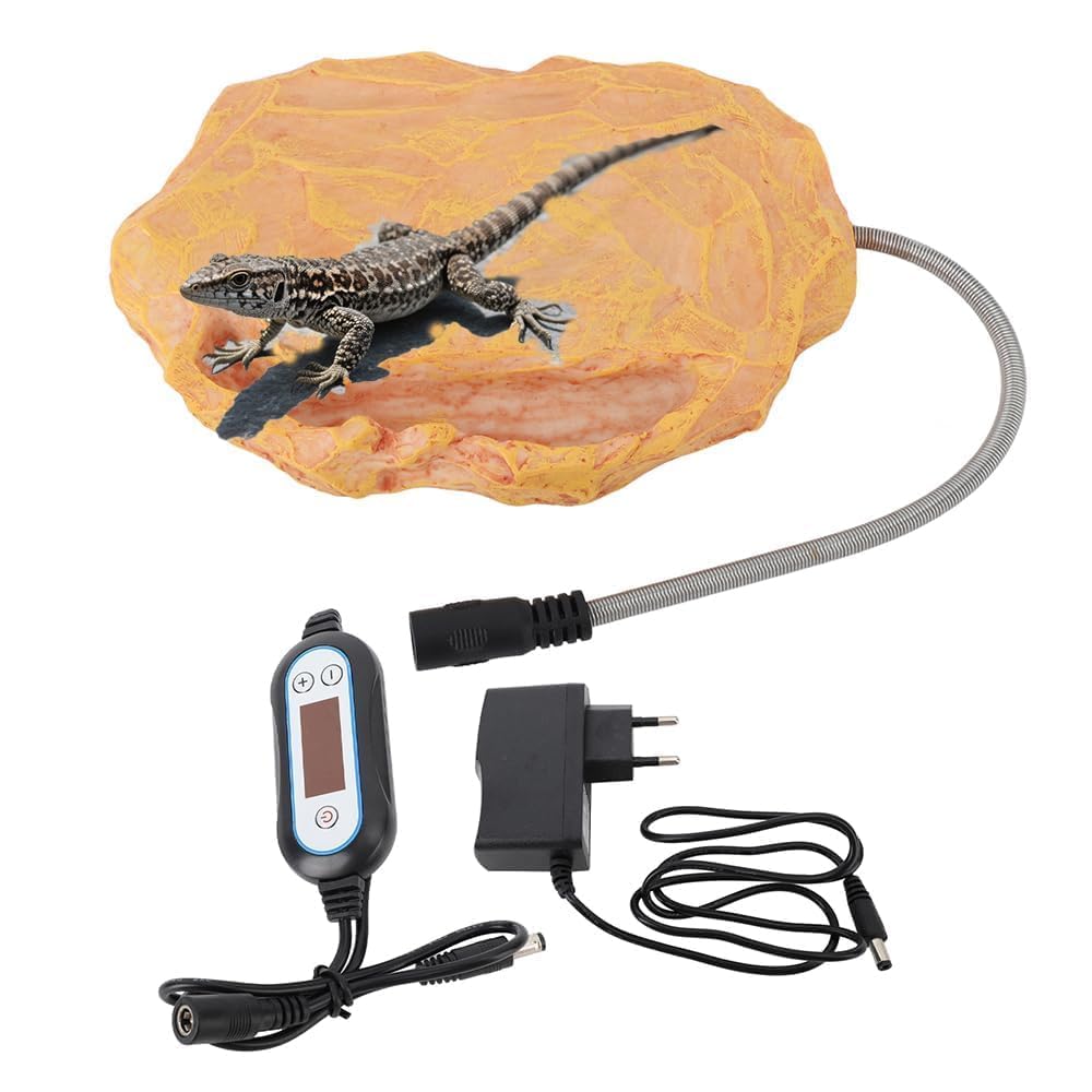 Calentador de Reptil genérico Calentador de Piedra calefactora controlada por Temperatura para lagartos, Tortugas, Serpientes, Tortugas, Geckos Leopardo con Piedra calefactora 12V