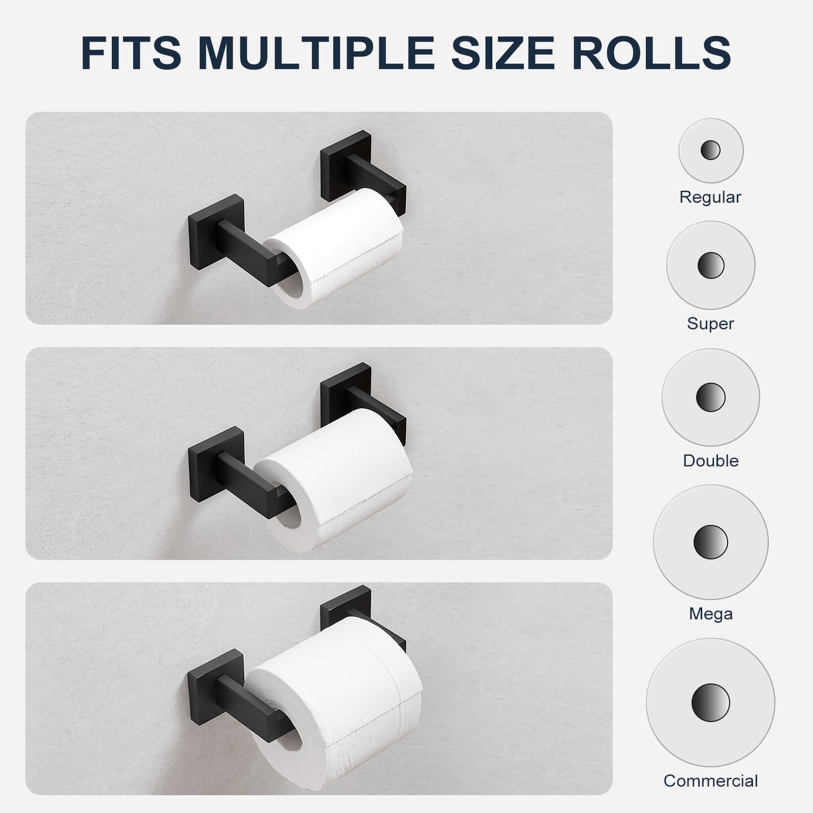 Toilet Paper Holder Wall Mount Matte Black Stainless Steel — Amazon image 4