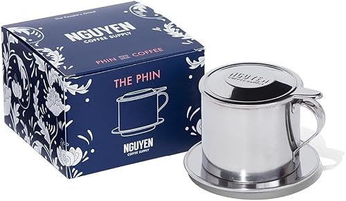 Nguyen Coffee Supply - Original Phin Filter: Stainless Steel 12oz Chamber 4.375 inch plate Diameter, Perfect Cup of Phin Drip Coffee in 7 minutes