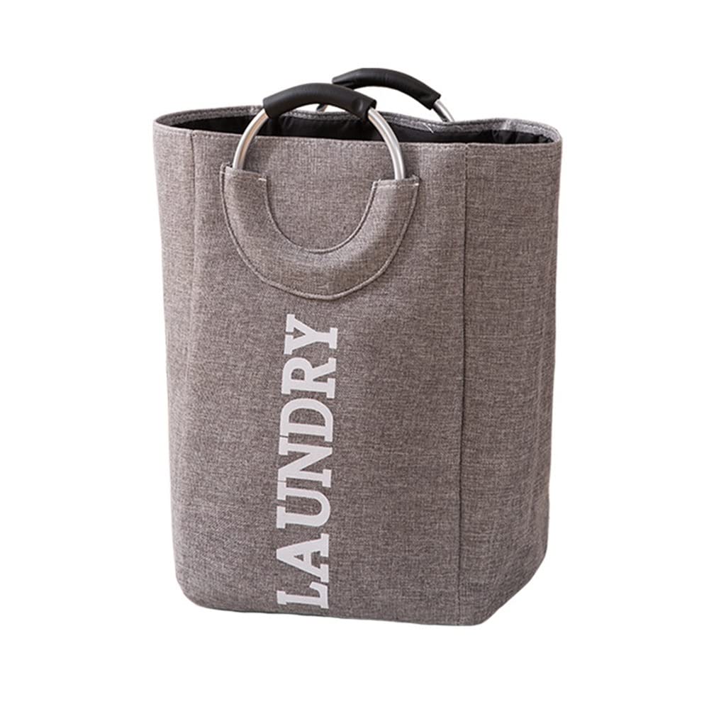 ETRGFTHU Clothes Storage Basket Household Foldable Laundry Large Capacity Design Sturdy Handle Waterproof and Moisture-proof Environmentally Friendly and Durable(Light grey)
