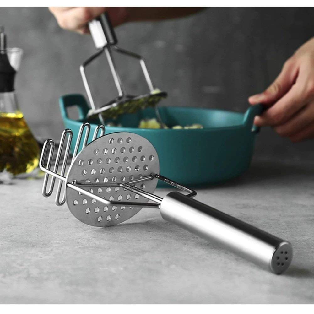 Renesmee™ Potato Masher with Spring Stainless Steel, Potato Hand Masher for Dateable/Potato/Baby Food/pav bhaji/Egg Use in Kitchen Utensils Machine (Silver) (B09B5DC3P1) Amazon Price History, Amazon Price Tracker