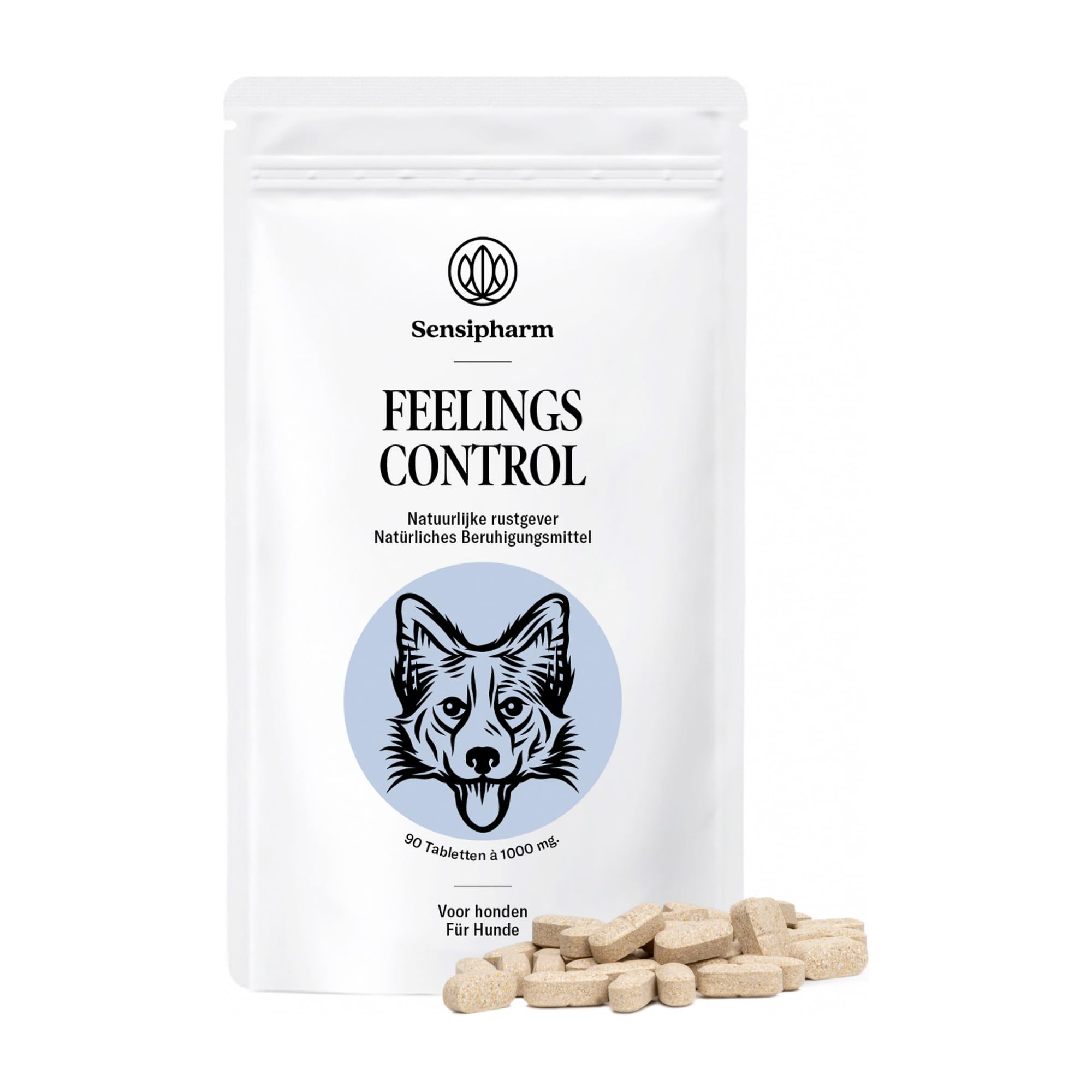 Feelings Control Chien & Chat - Calme & Détente - 90 Comprimés | En cas de stress: feux d'artifice, orages, trajets en voiture, solitude, herbes chinoises
