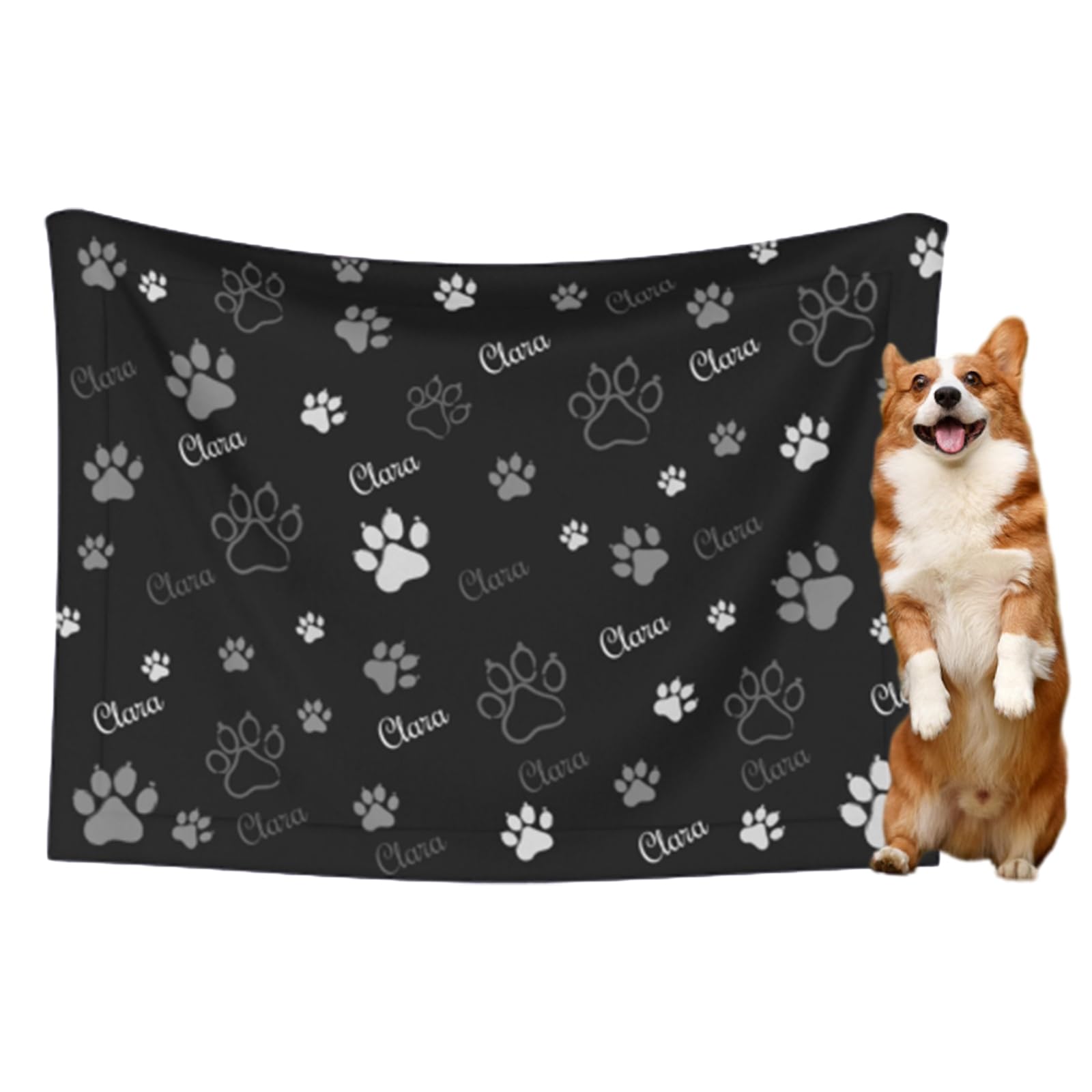 Naispanda Personalised Dog Blanket with Name - Custom Pet Blanket for Puppy Dog Cat & Cat Lovers - Personalized Gifts for Pet Loss Memorial Gift