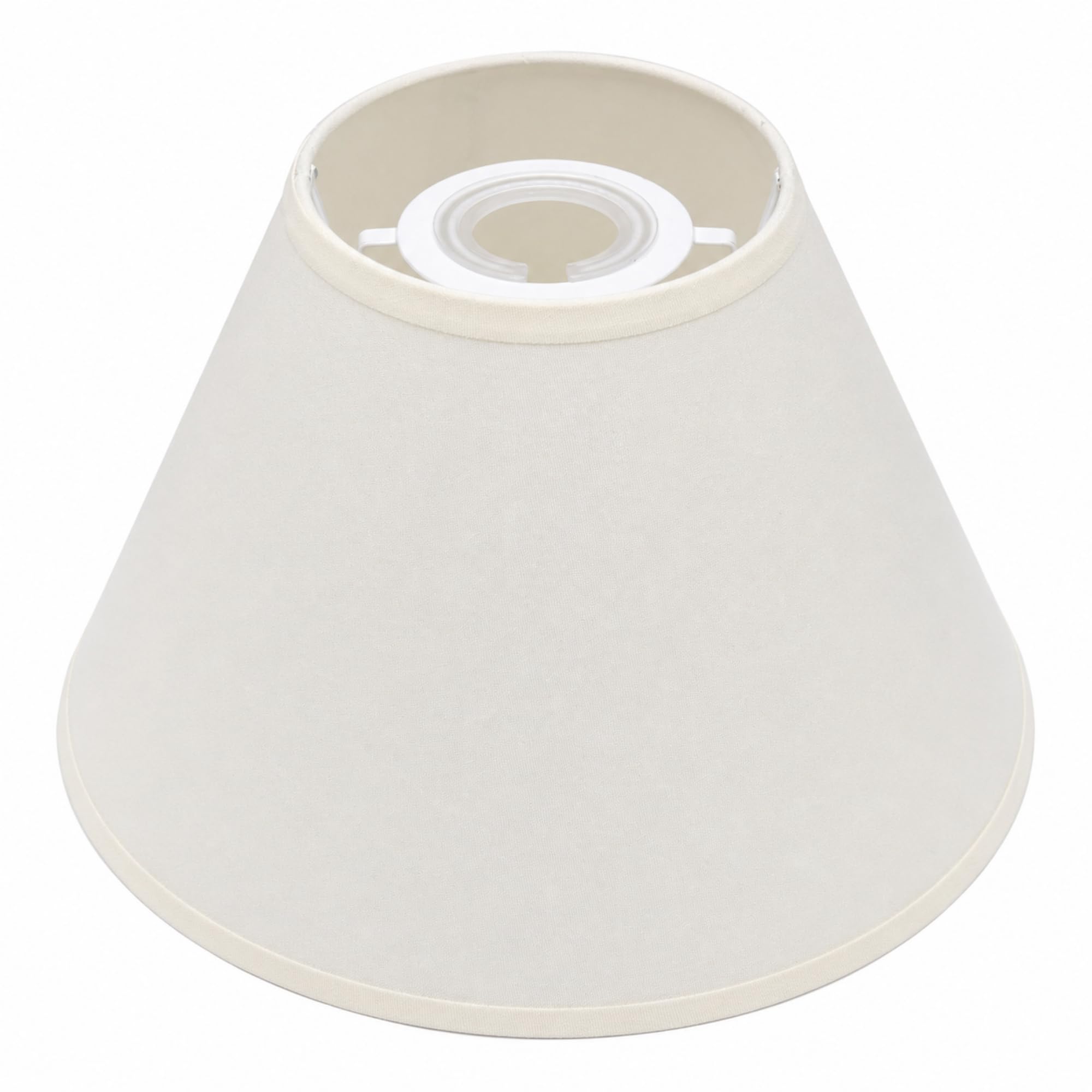 9 Inch Coolie Lamp Shade Cream – Cotton Fabric Lampshade for Table Lamp or Pendant Ceiling Light, Reversible Gimbal, 23cm Bottom Diameter, Traditional Tapered Design