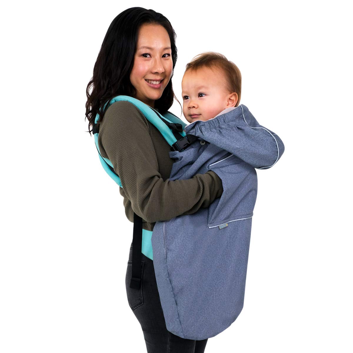 JAN & JUL Waterproof Cozy-Dry Baby Rain Cover Universal for Baby Infant Carriers and Strollers (Heather Grey)