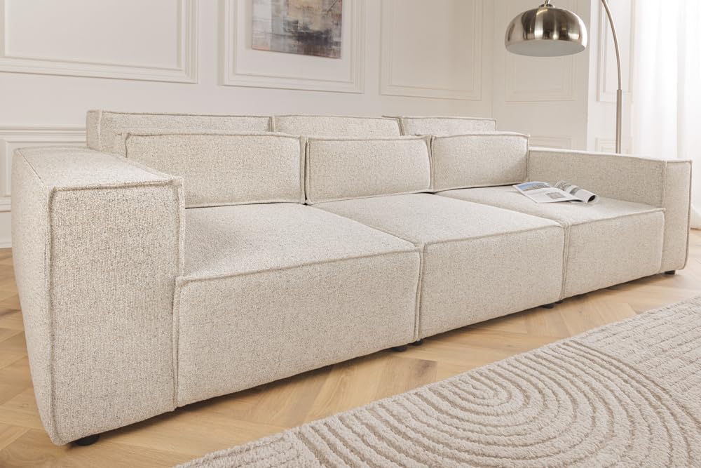 Riess Ambiente 3-Sitzer Sofa Bossa NOVA - 260cm - beige Ocean - Strukturstoff - Couch