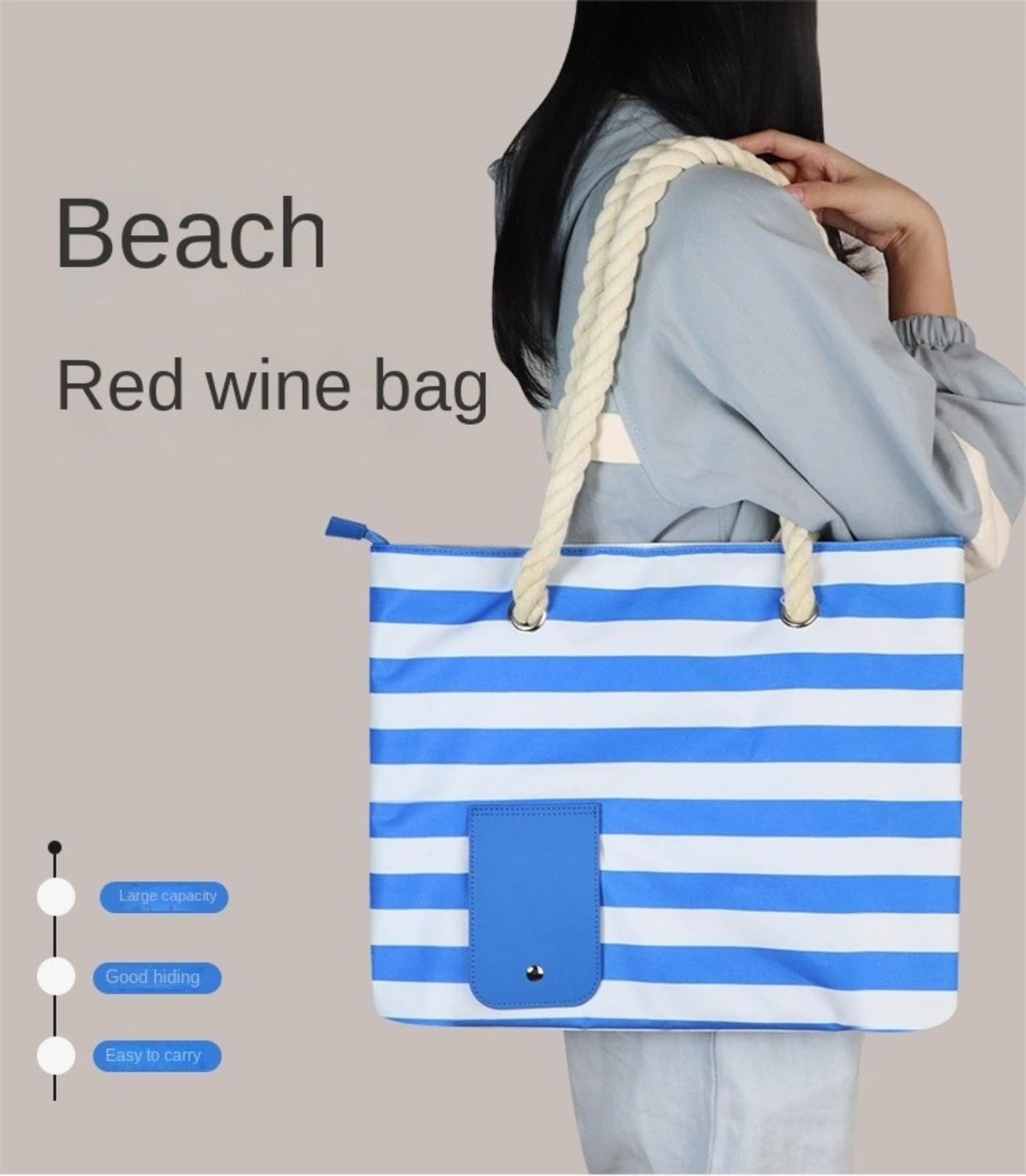 Sac isotherme portable avec robinet et 3 bulles intérieures, distributeur de vin de plage, sac à vin élégant avec poignée pour s'amuser en plein air