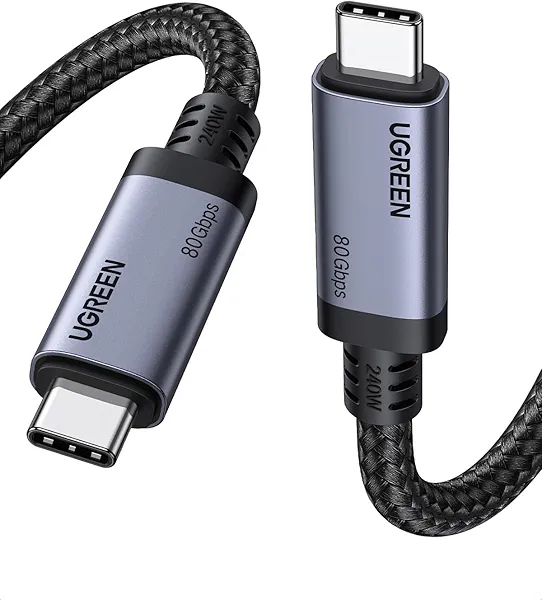 UGREEN USB C to USB C Cable 240W USB4 Gen4 80Gbps Premium 17K Dual 8K Triple 4K Display PD3.1 Type C Fast Charging Compatible with USB C Monitors, MacBook, iPad, iPhone 17/16/14, 3.3FT