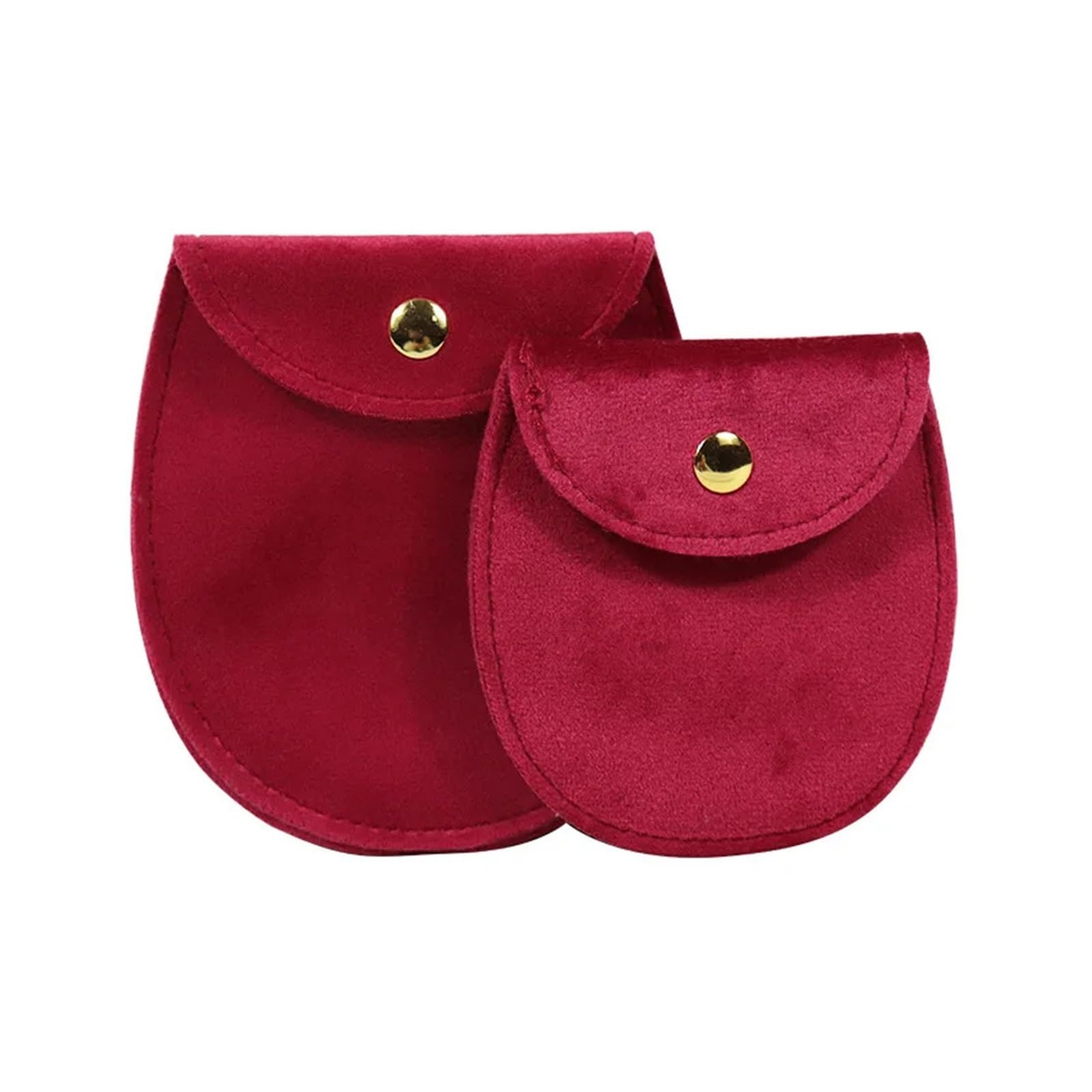 SHENJMAI Velvet Jewelry Pouches Jewellery Pouch Snap Button Velvet Bag Envelope Jewelry Packaging Wedding Bracelet Necklace Earrings Rings Storage(Red-8X8.5cm)