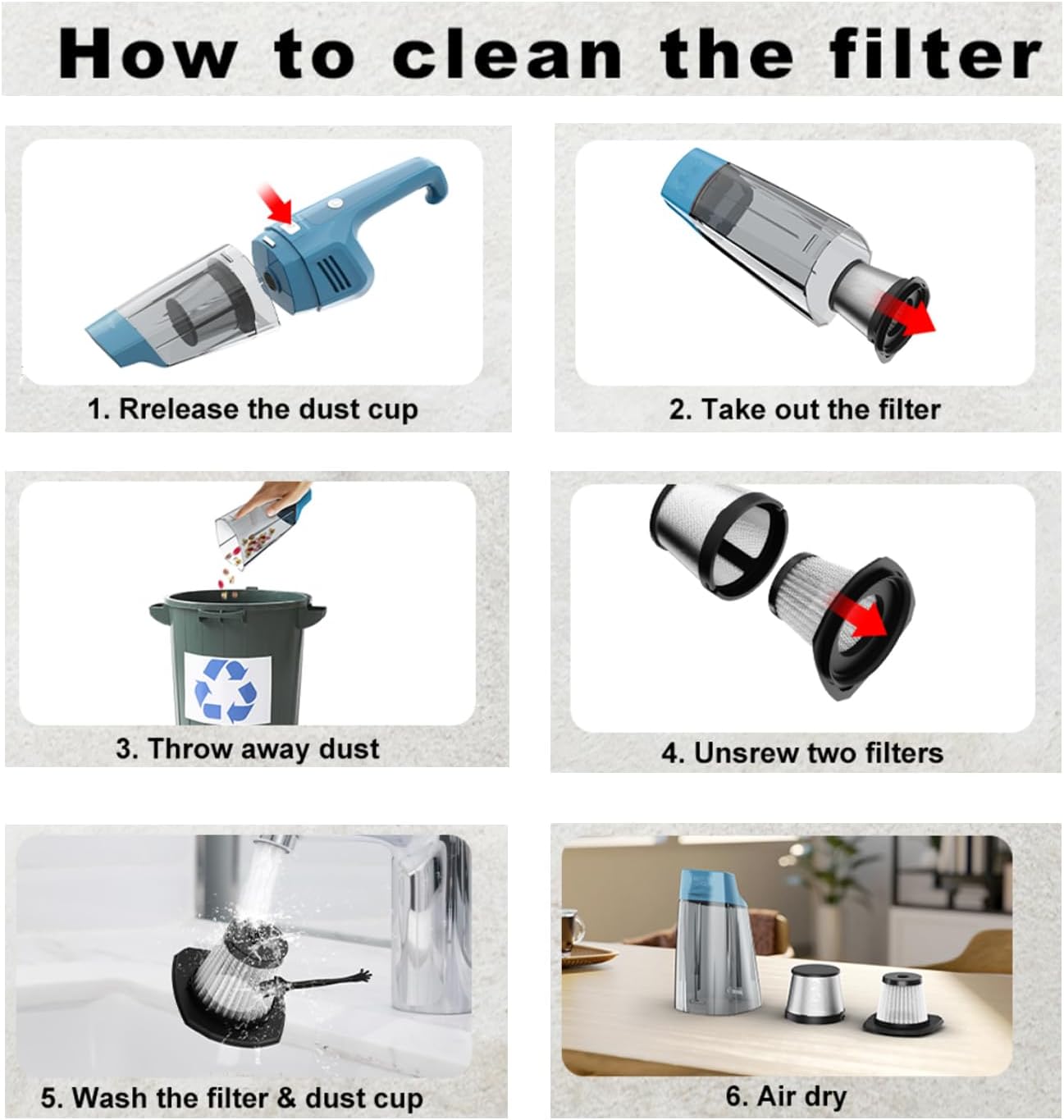 3 pack Hepa Filters Replacement Compatible with TROIZO VC005 Car Vacuum, Handheld Vacuum Filters Works with TROIZO Vac, Washable Hepa Filters for Installing on TROIZO Cordless Vacuum. - Image 2