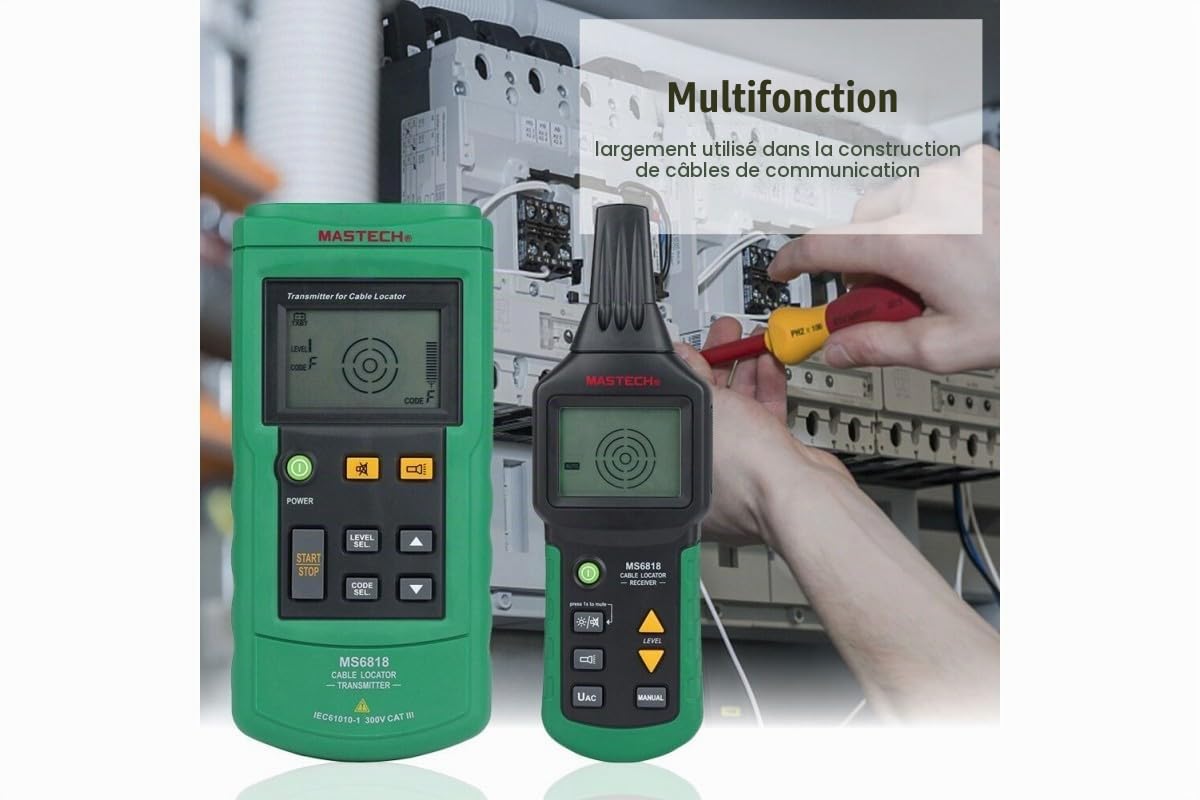 MASTECH MS6818 Détecteur de câbles – Appareil avancé de test et de localisation des défauts de câbles
