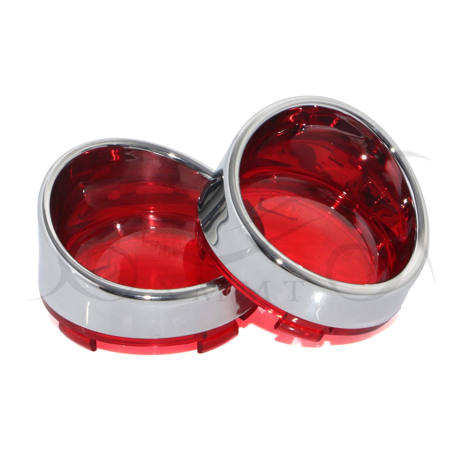 Chrome RED Visors Turn Signal Light Lens Cover for Harley Softail Dyna Touring Road Glide Sportster