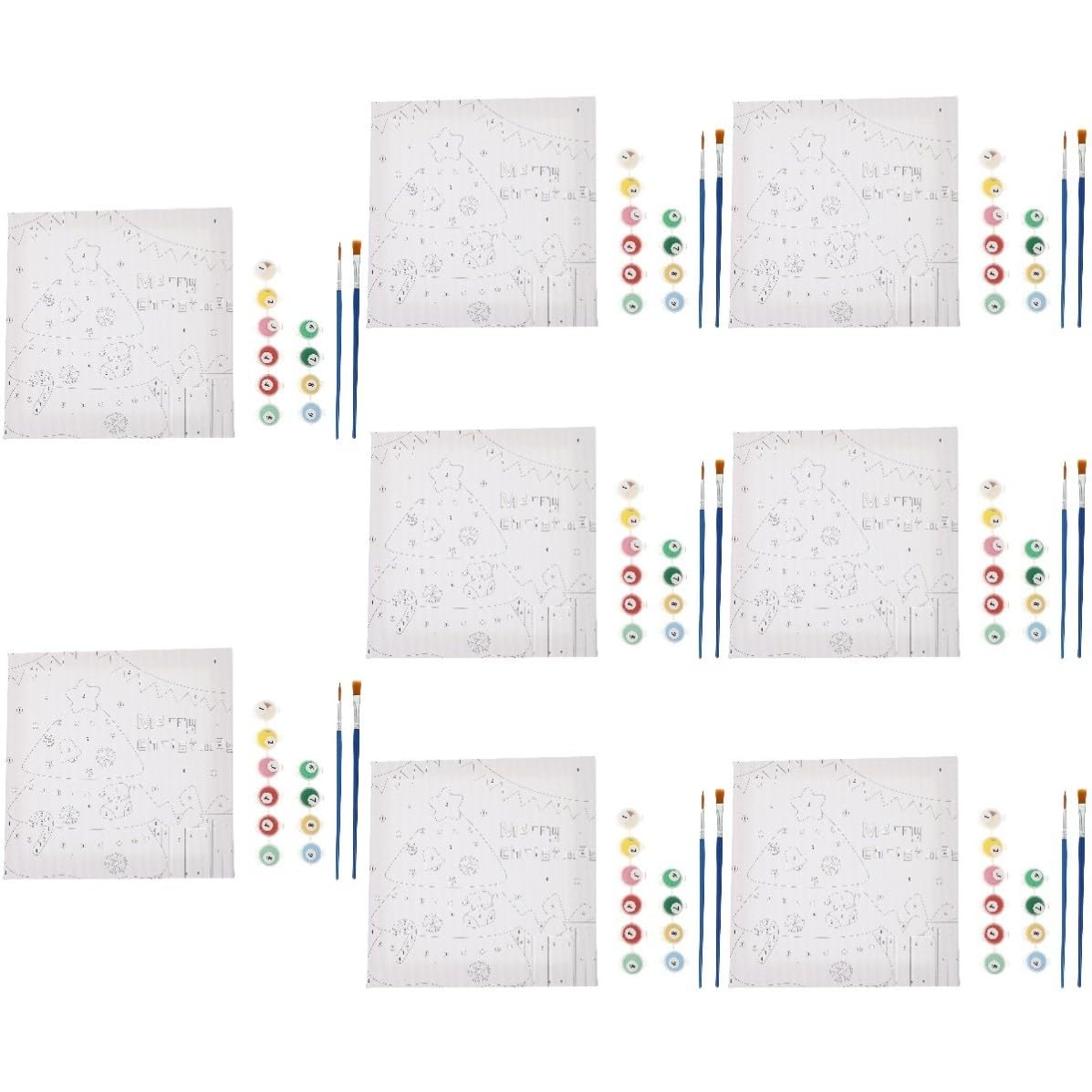 BESPORTBLE 8 Scatole Kit Pittura a Numeri per Natale, Tela Cotone e | Creativo, Adatto ai Principianti, per Stanza e Studio, Legno Incluso, Attività Manuale Divertente