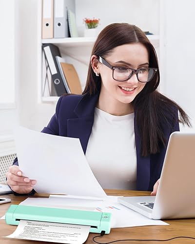 Miniatura 3 de Phomemo Impresora portátil verde y carta de Estados Unidos plegable papel térmico tamaño 8.5 x 11 pulgadas, 100 hojas y funda, impresora térmica