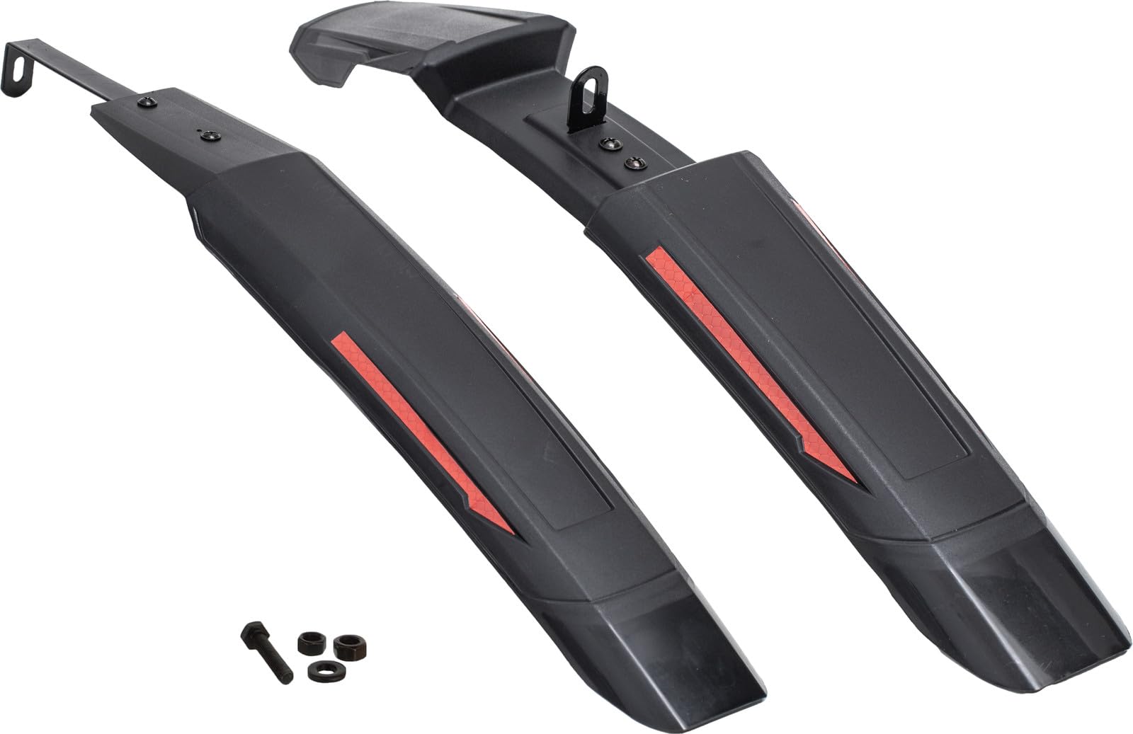 BONKERZ EXCEL Bicycle Mudguard Set 26 Inch | Front & Rear Plastic Fender with Red Reflective Safety Strips | Universal Fit Cycle Mud Guard with Mounting Bracket (Design 2)-image-2