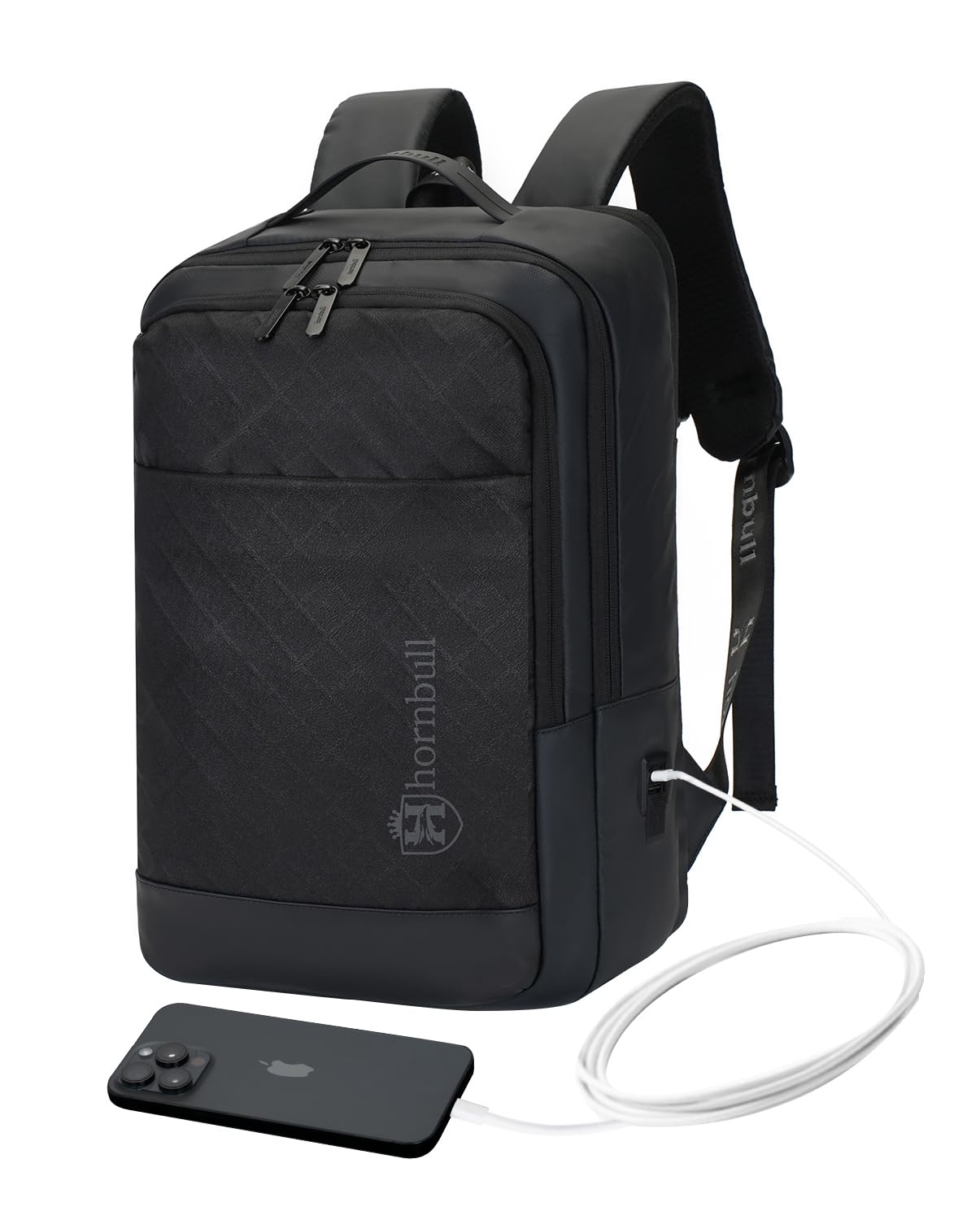 HORNBULL Zurich Backpack 42L Office Travel 17 inch Laptop Backpack 3 in 1 Expandable & Convertible USB & Type-C Port Water-resistant Multi Compartment Overnight Backpack for Men