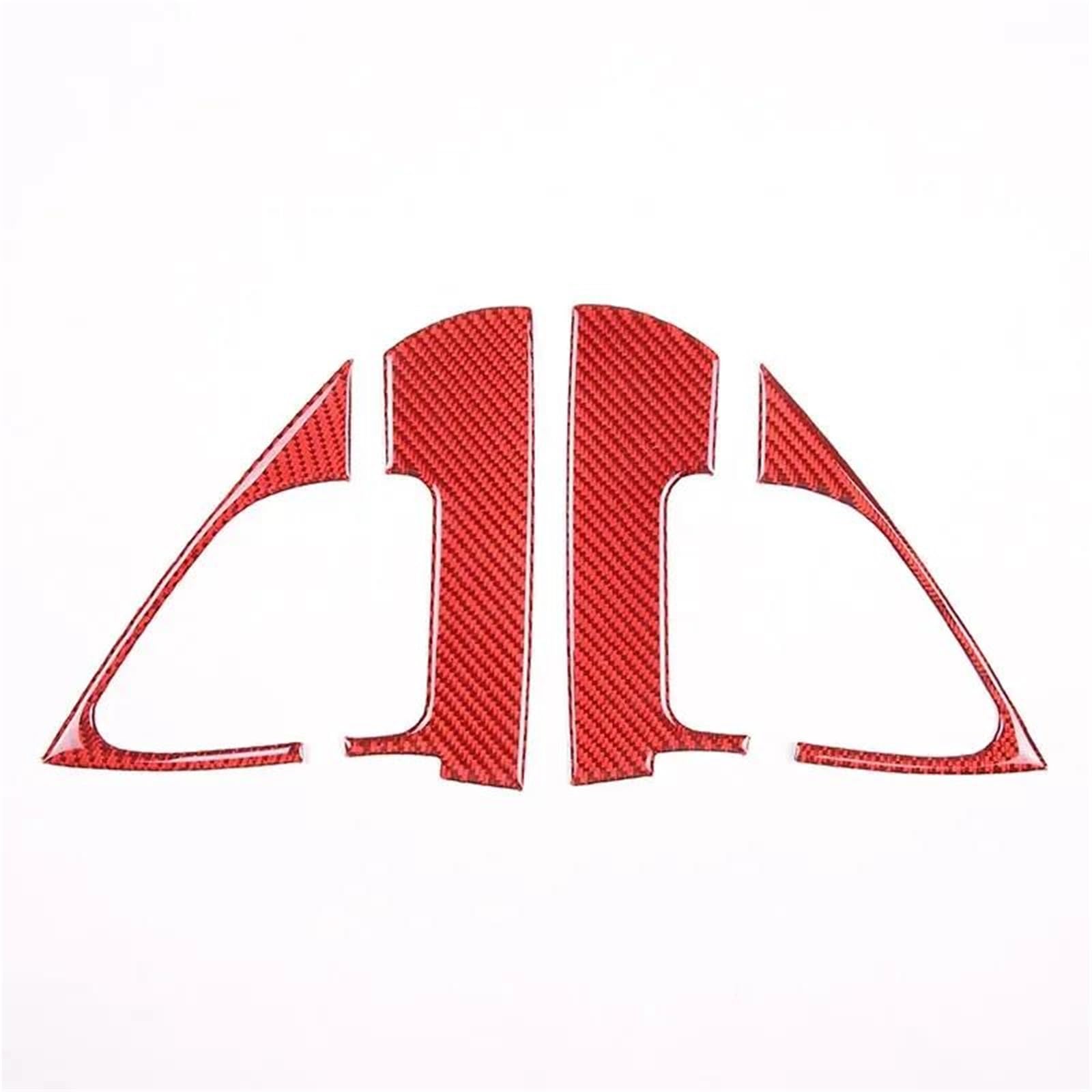 Interior Decal Trim for 3 Series E90 2005-2012 Soft Carbon Fiber Car Interior A-Pillar Speaker Panel Sticker Car Protection 2Pcs Auto Inner Parts(Red Carbon fibe)