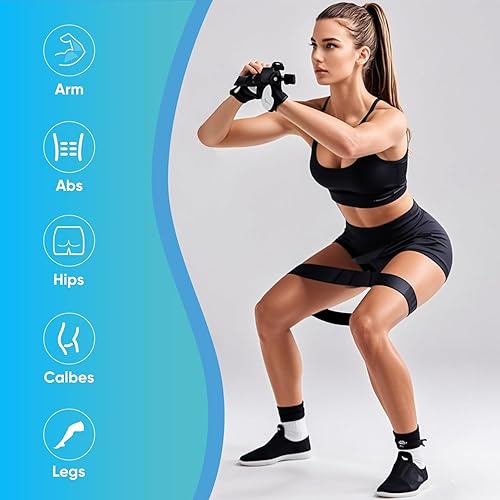 Miniatura 2 de Juego de bandas de resistencia para hombres y mujeres, paquete de 5 diferentes niveles de banda elástica para gimnasio en casa ejercicio largo