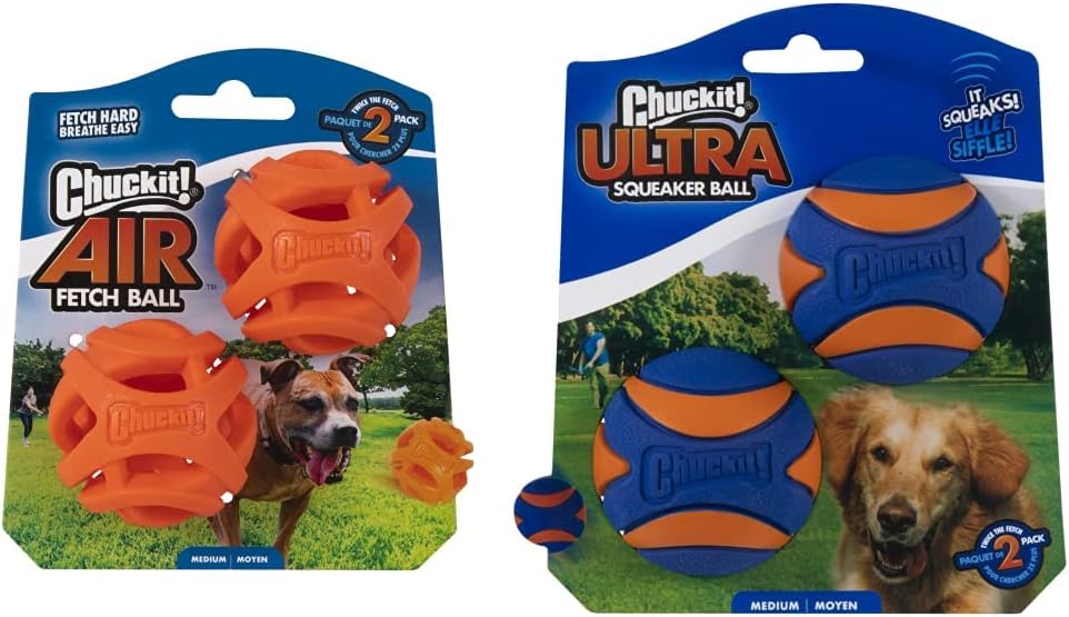 Chuckit! Air Fetch Ball Dog Toy (Medium) Ultra Squeaker Ball Dog Toy (Medium)