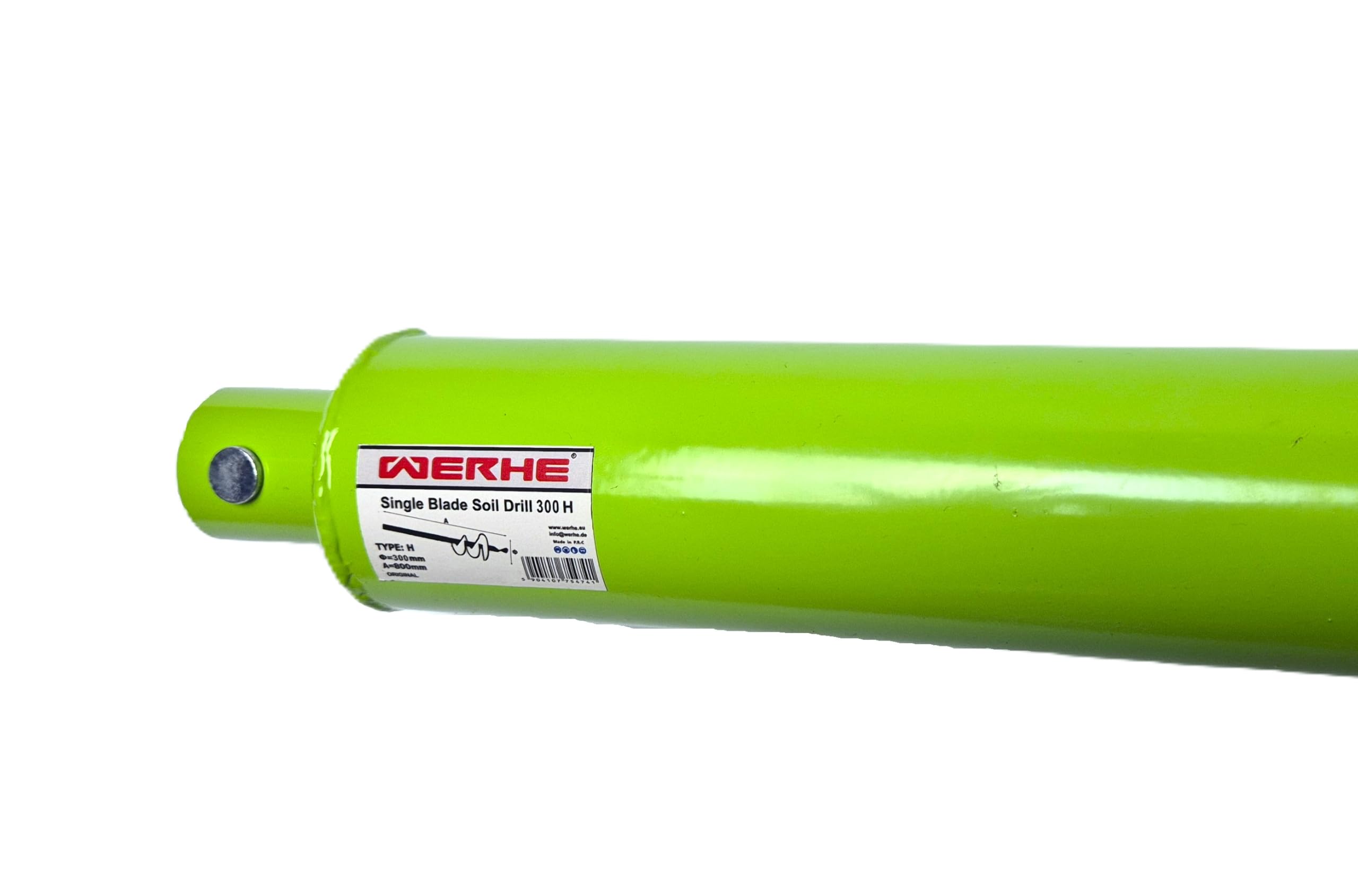 WERHE świder ziemny 300 mm z ostrzy z węglika ze stali do sadzenia drzew | 20 mm przyłącze do popularnych wiertarek, głębokość robocza 36 cm, waga 6,77 kg, w zestawie sworzeń i zawleczka