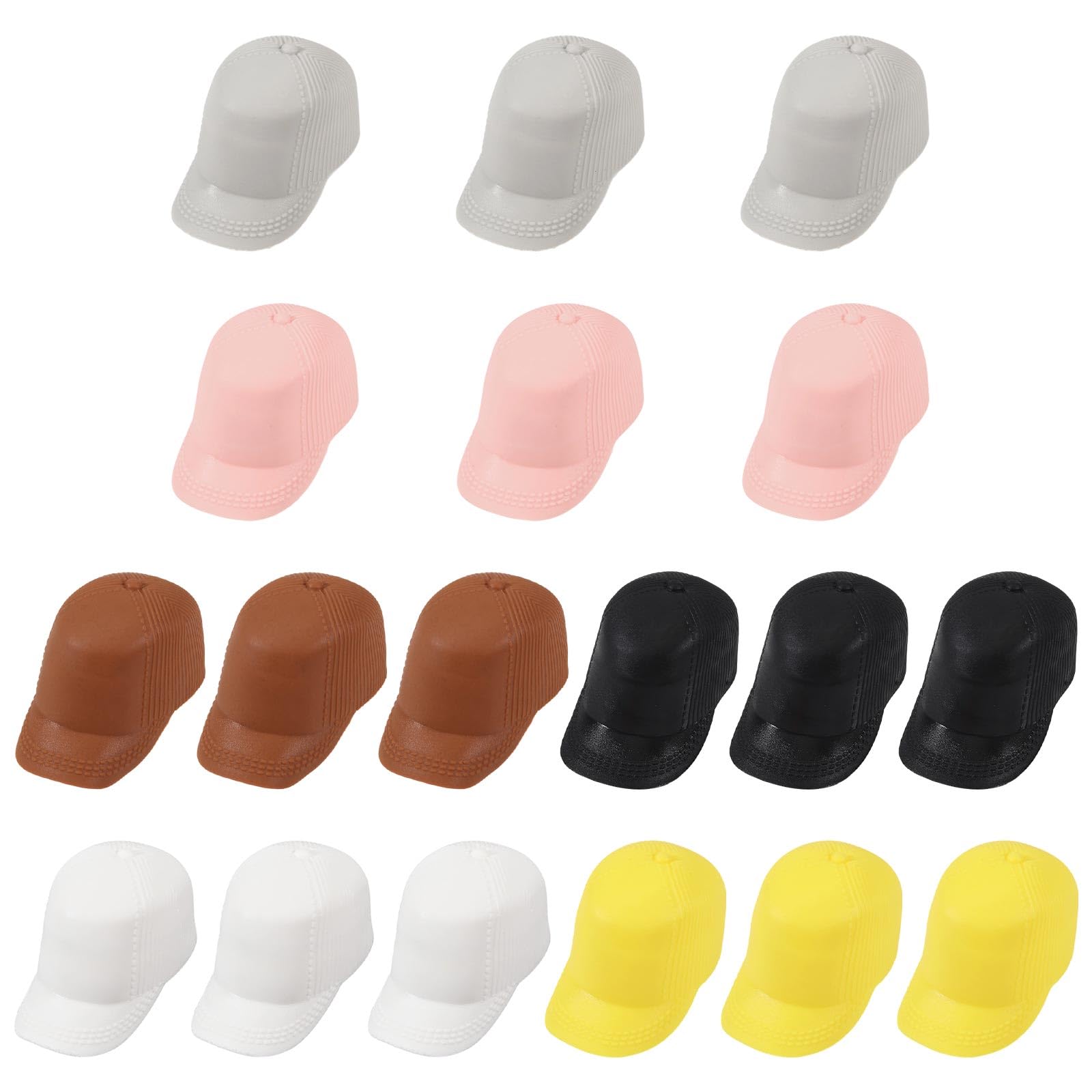 Casquettes de baseball miniatures en plastique pour poupée multicolores