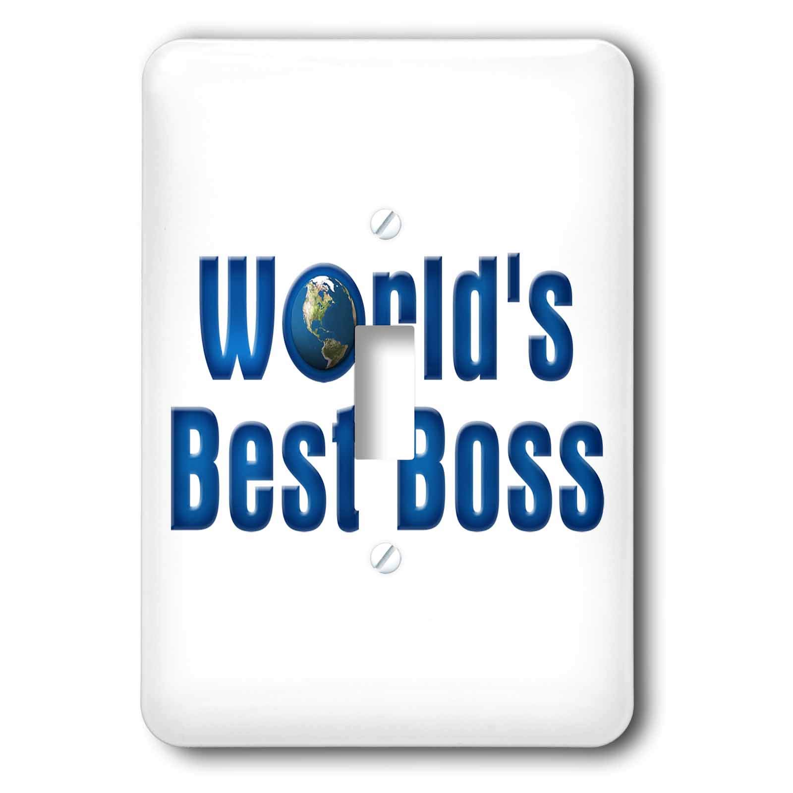 3dRose lsp_41823_1 Blue Text Worlds Best Boss Single Toggle Switch