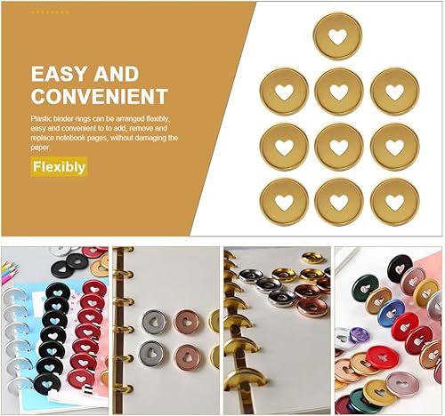 Miniatura 3 de jojofuny 10 anillos para carpetas de discos discos de encuadernación de plástico para libros anillos para la escuela cuadernos planificadores