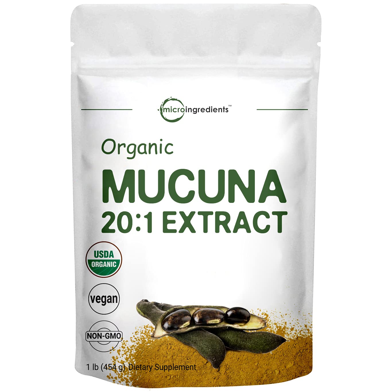Poudre D'extrait De Mucuna Pruriens 99% Pure - Bio, Bien-être Masculin, Humeur, Livraison Gratuite