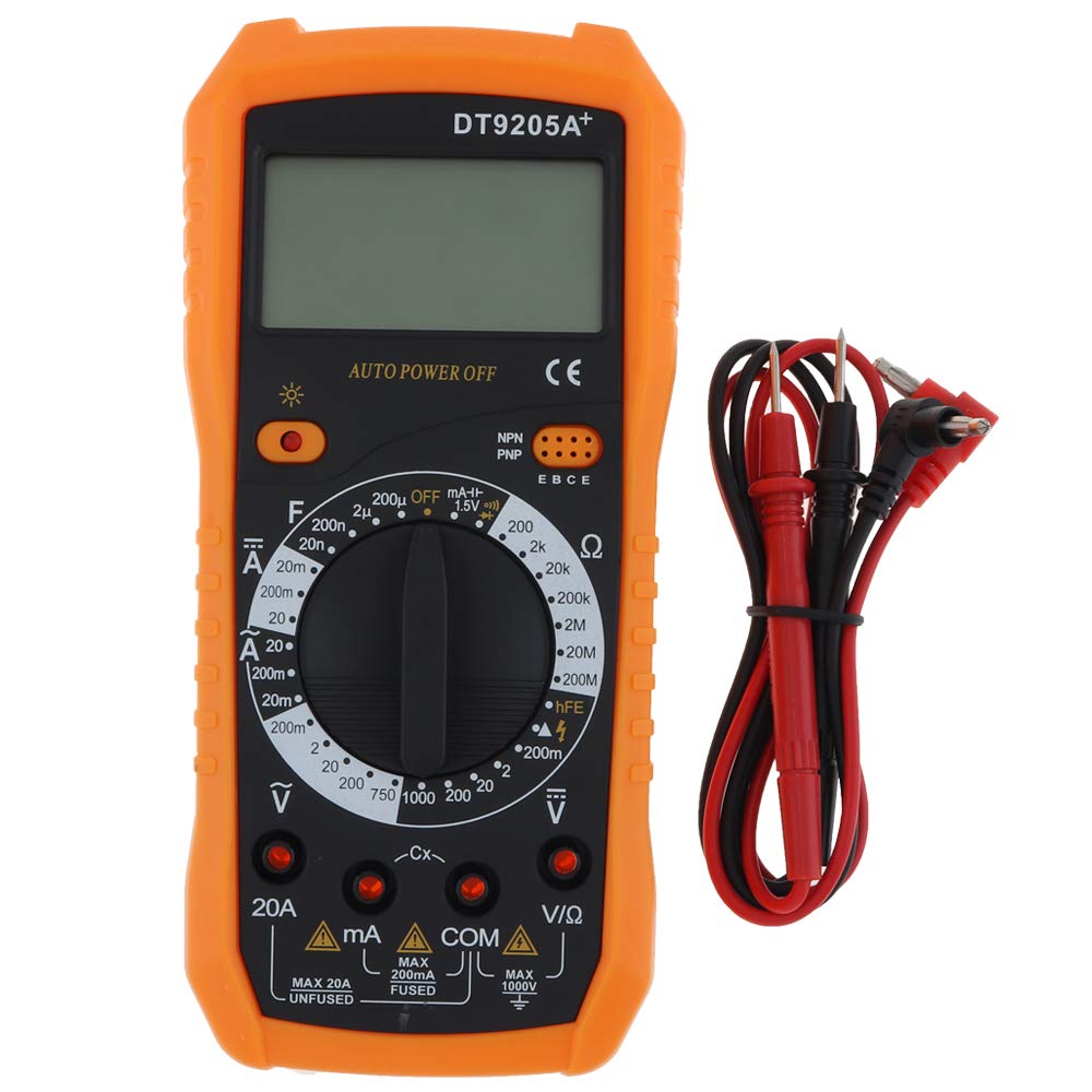 DT9205A Professional Digital Multimeter Electric Handheld Ammeter Voltmeter Resistance Capacitance hFE Tester AC DC LCD
