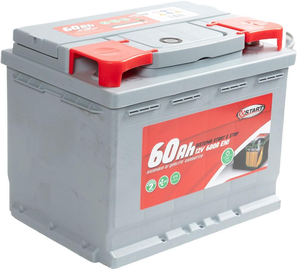 Start Batterie Stop& 60AH 12V 540A (EN1) pôle positif gauche étanche, technologie EFB
